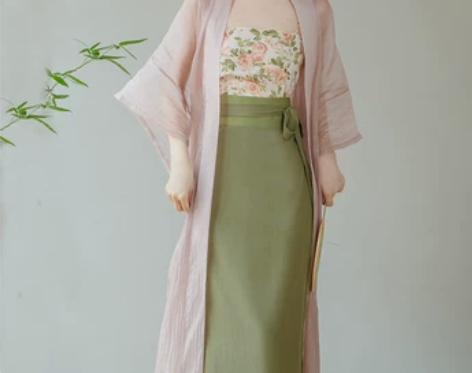 新中式女装改良汉服长干寺吊带长旋裙三件套禅...