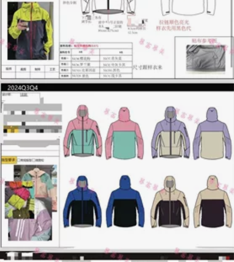 专业冲锋衣连衣裙服装款式图工艺单 ai绘图...