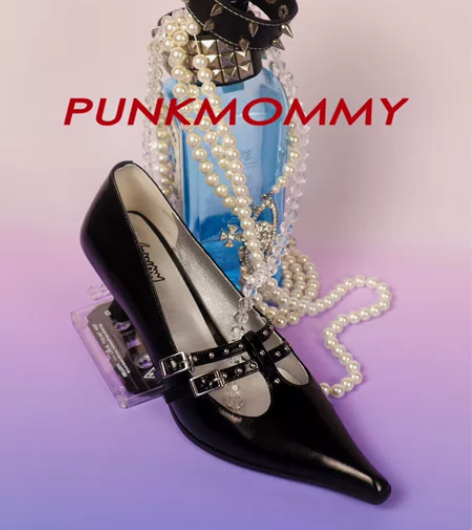 出PUNKMOMMY复古朋克风玛丽珍鞋小众...