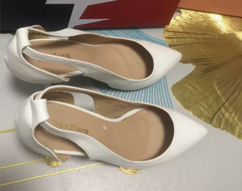 女士鞋子女鞋单鞋工作通勤女鞋高跟鞋白色防水...
