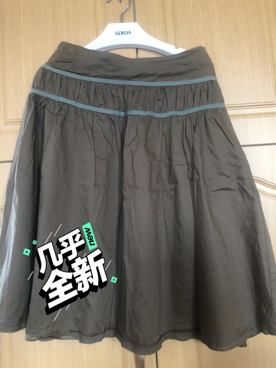 绿色 纯棉 薄半裙,M码