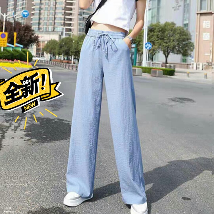 【14.8包邮】阔腿裤女高腰显瘦直筒休闲裤...