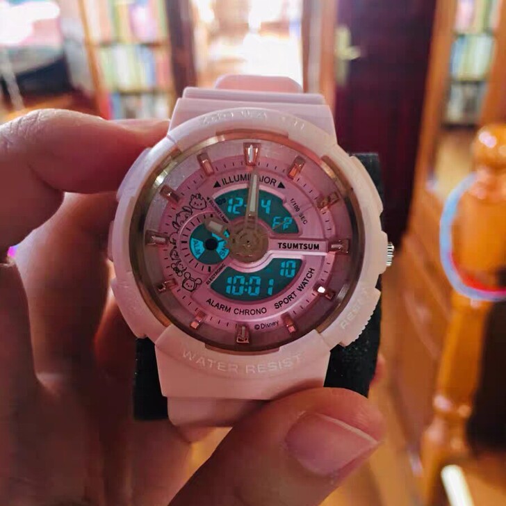 迪士尼手表女联名款独角兽ins风运动防水夜...