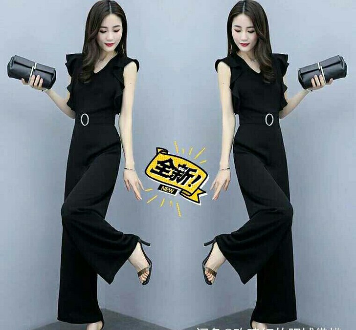 新款气质无袖阔腿连体裤女2020新款高腰v...