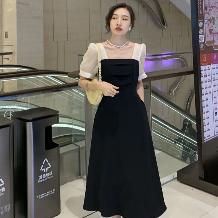 一缕微光赫本风小黑裙,气质连衣裙收腰显瘦显...