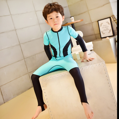 儿童潜水服泳衣防晒长袖长裤连体青少年中大童...