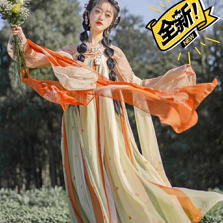 【全新包邮】二十四乔[踏春归]系列印花披帛...