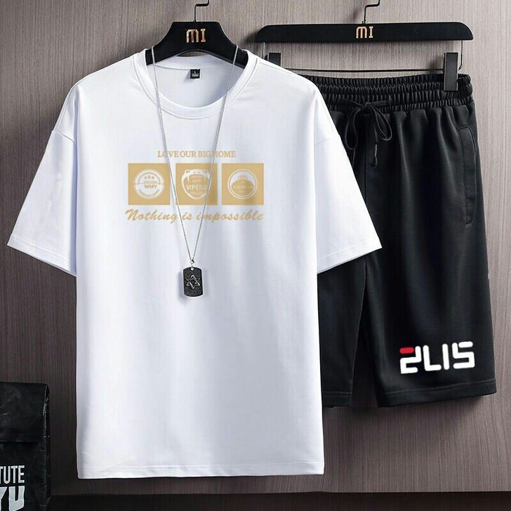 【新店冲量价】夏季男士运动套装男休闲短袖短...