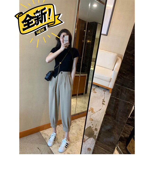 工厂直销修身显瘦短袖T恤裤子套装2021夏...