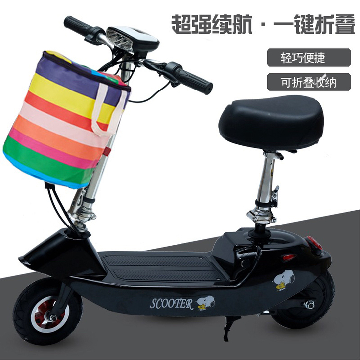 小海豚迷你可折叠电动车成人电瓶车小型学生电...