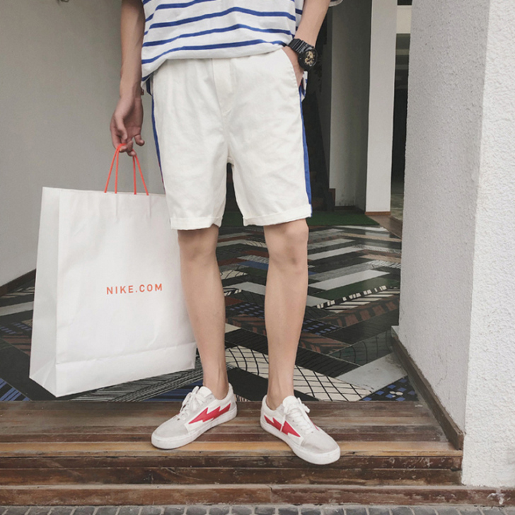 夏季港风短裤男裤子韩版潮流百搭宽松五分裤u...