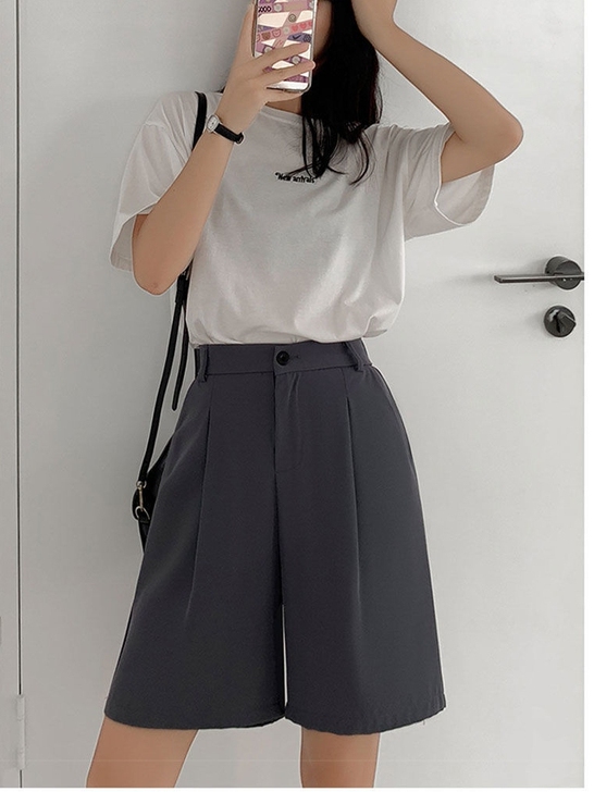 80-200斤可穿 新款西装短裤女宽松大码...