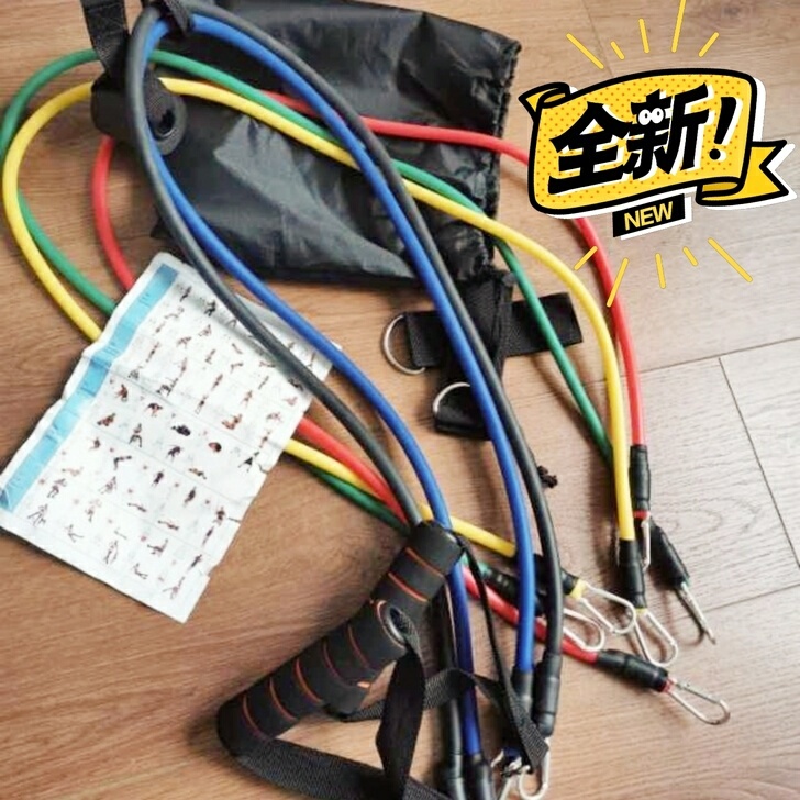 全新低价 11件套100磅拉力绳多功能拉力...