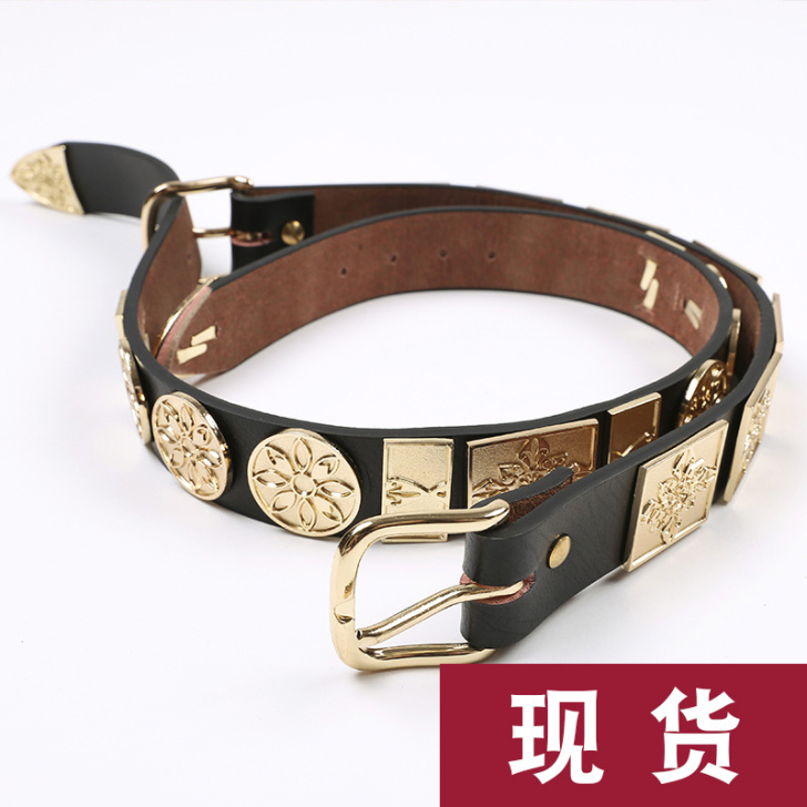 重回汉唐汉服配饰日常百搭单品劲草明制双扣革...