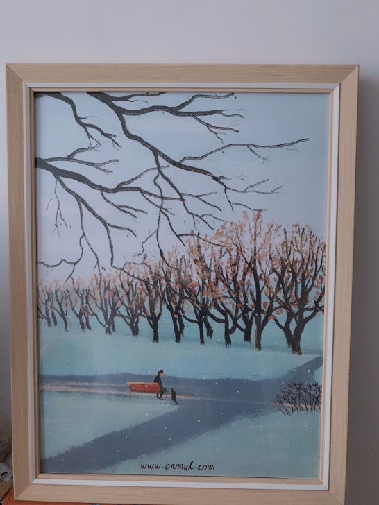 卤猫壁画,化纤油画布,30*40cm