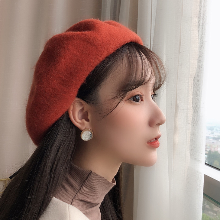 贝雷帽女秋冬韩版日系百搭英伦复古学生帽子女...