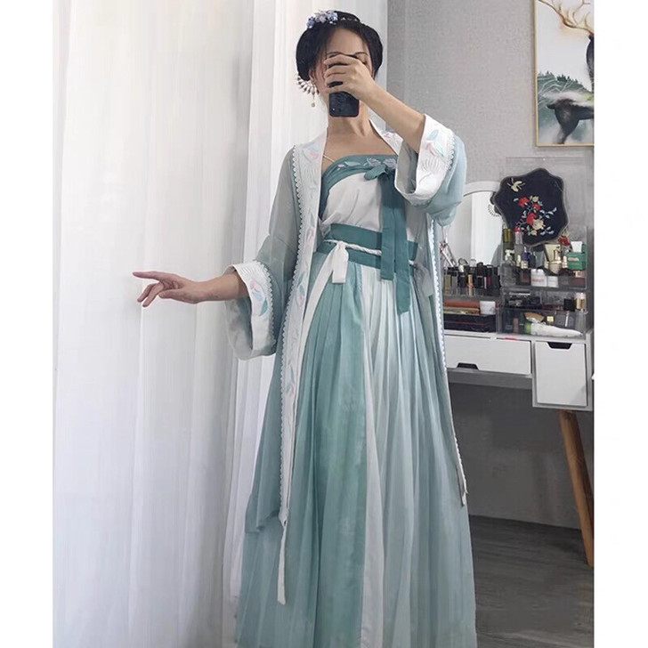 柒陌古蒲啼汉服宋制一套无衬裙