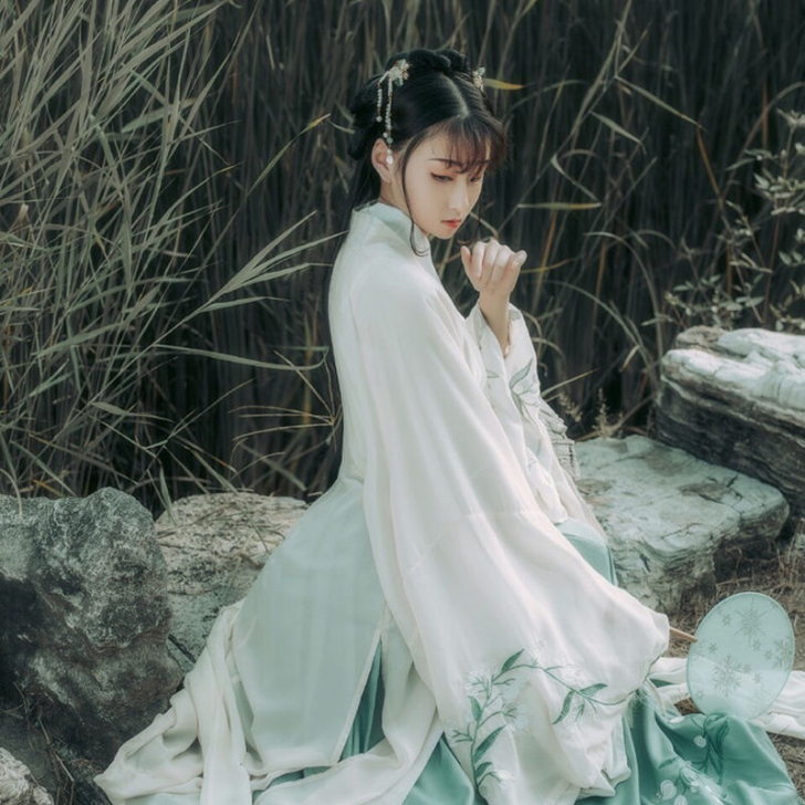 杜若汉服女中国风广袖长裙樱花仙女套装学生清...