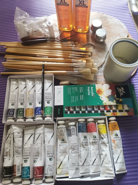 马利油画颜料及工具
