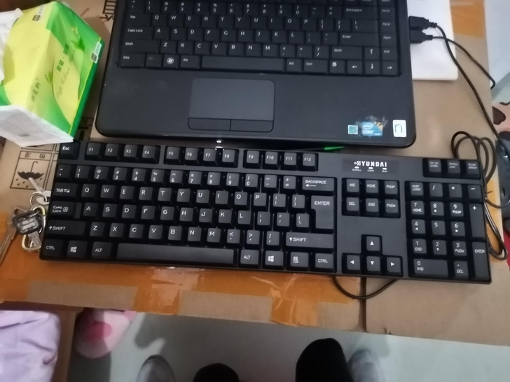 电脑键盘办公室有线USB静音无声游戏机械手...