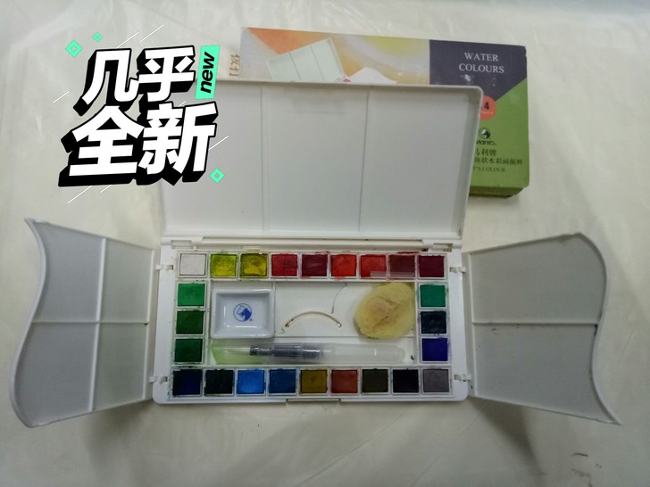 马利水彩颜料,就用过一两次,低价出,送本和笔 马利水彩颜料,就用过一两次,低价出,送本和笔
