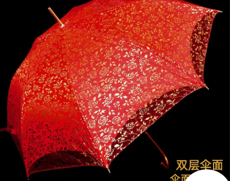 【家装节价】红伞婚庆结婚出嫁伞蕾丝花边刺绣...