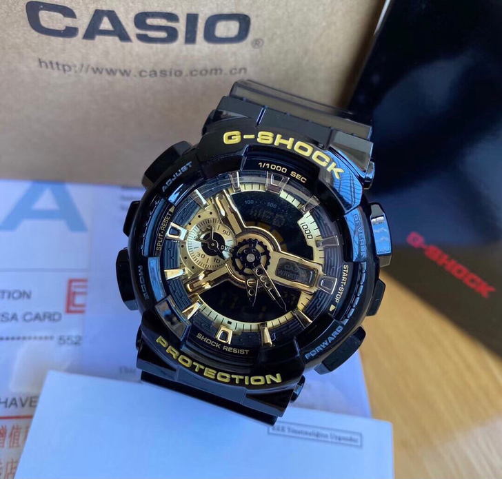 卡西欧黑金手表，盒子吊牌都在，几乎全新二手...