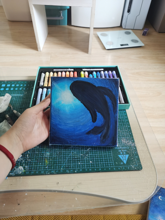 油画棒作品,15*15 业余爱好会涂涂抹抹...