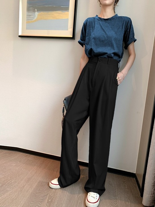 黑色阔腿裤女全新