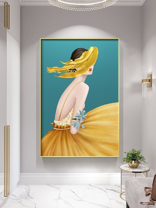 现代简约装饰画个性人物客厅餐厅壁画沙发背景...