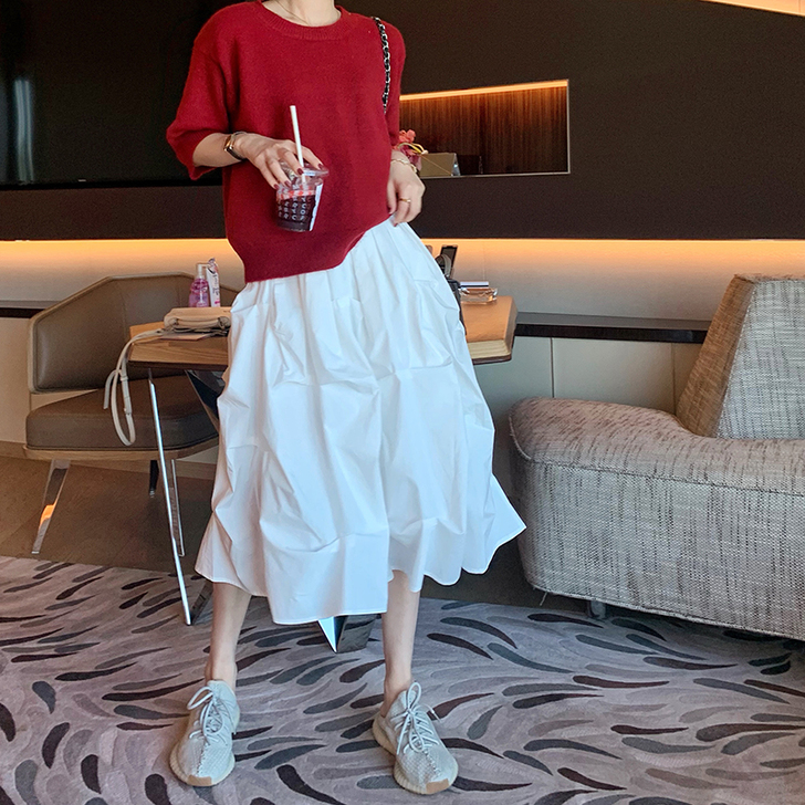 HONGZI 2020年不规则褶皱伞裙女春...
