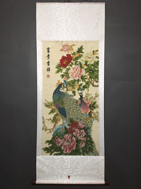 中堂刺绣画 富贵吉祥 织锦