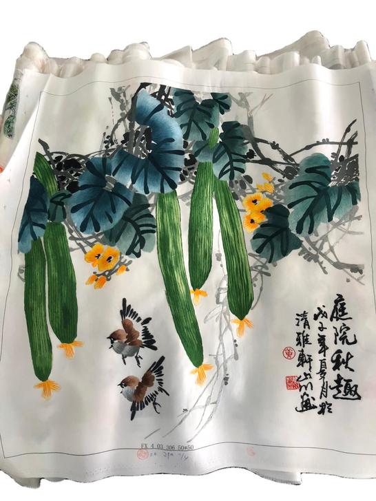 苏绣精品手工刺绣成品苏州刺绣画绣片庭院秋趣...