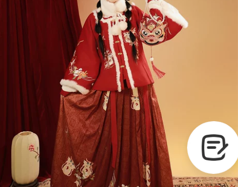 原创明制汉服女拜年秋冬季中国风红色加厚加绒...