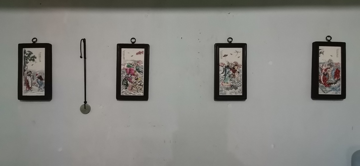 瓷板画,小挂屏四条屏,题材18罗汉屏风,不...