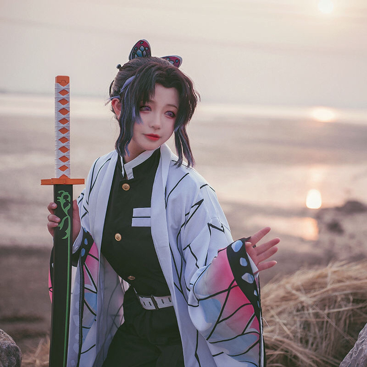 鬼灭之刃cos服 虫柱cos 道具 鬼杀队...