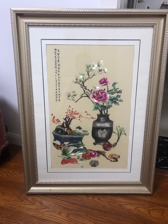 苏州刺绣画，工艺精致，新装修房朋友送的，因...