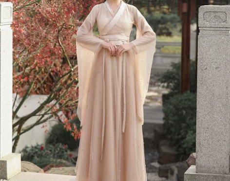 汉服女中国风古装广袖流仙裙秋装仙气改良版连...