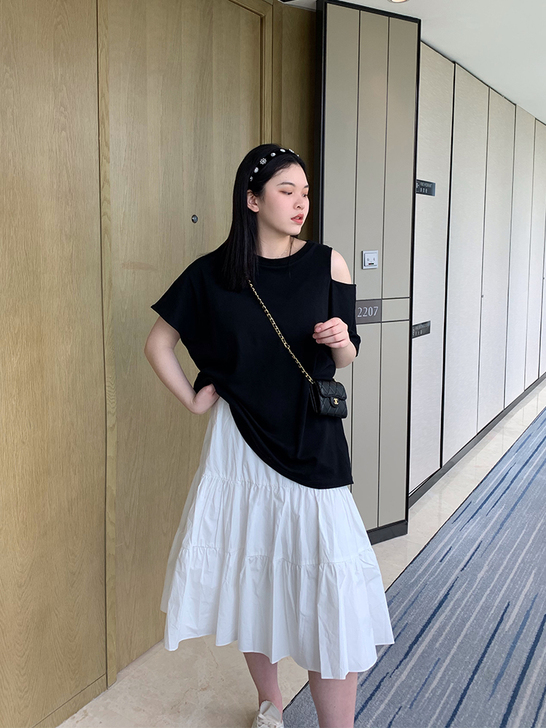 【MZ家微胖大码】半身裙女中长款宽松遮肉胖...