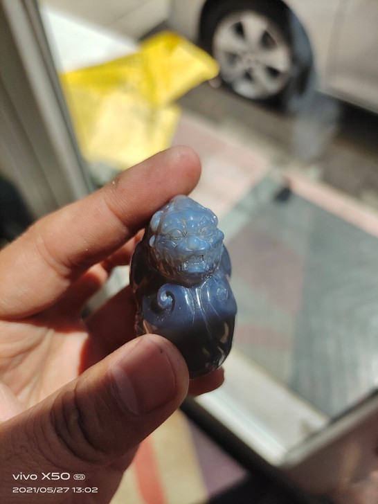 藕粉色 纯手工 精修 高抛 辟邪招财貔貅把件