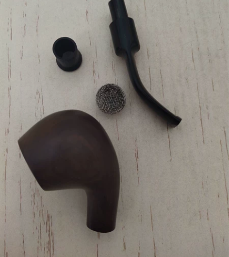 石楠木烟袋斗,可装滤芯,全新阻燃网,送橡胶...