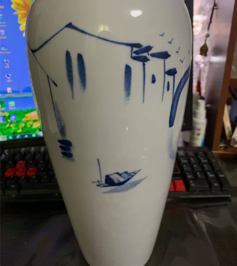 欧式陶瓷花瓶仿真插花摆件新中式家居客厅电视...
