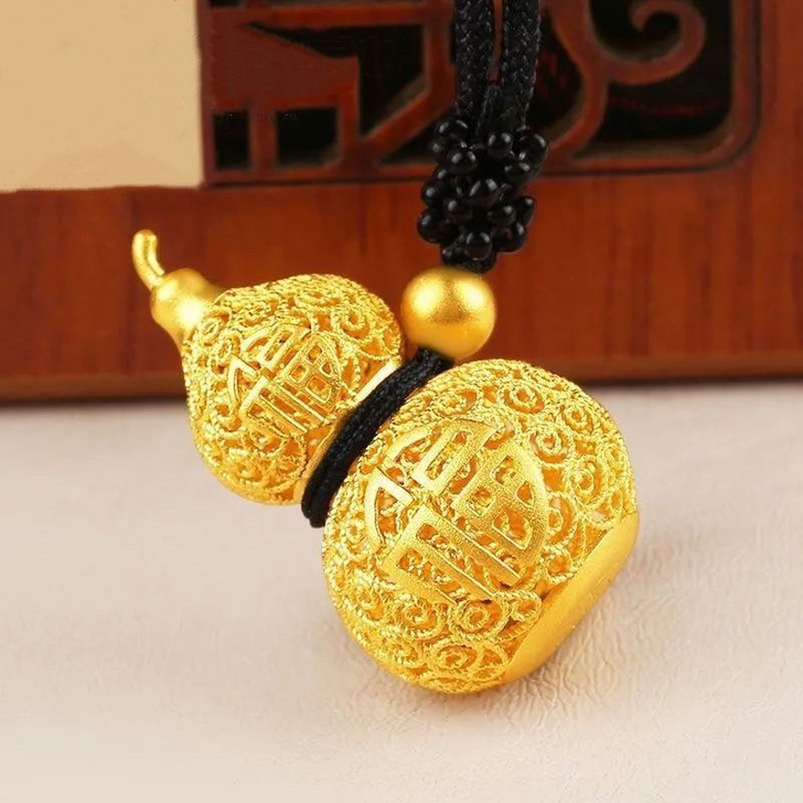 葫芦吊坠福禄双全沙金吊坠,饰品是全新,由于...