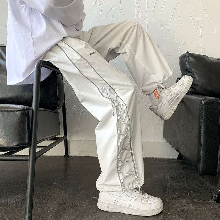 裤子女夏设计感小众hiphop高街运动休闲...