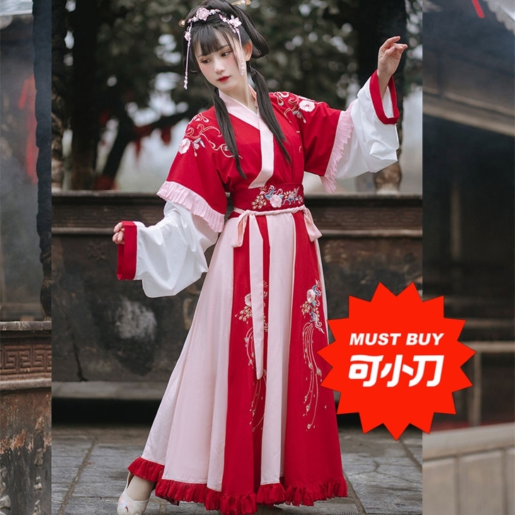 花神记家灵语齐腰汉服，有吊牌