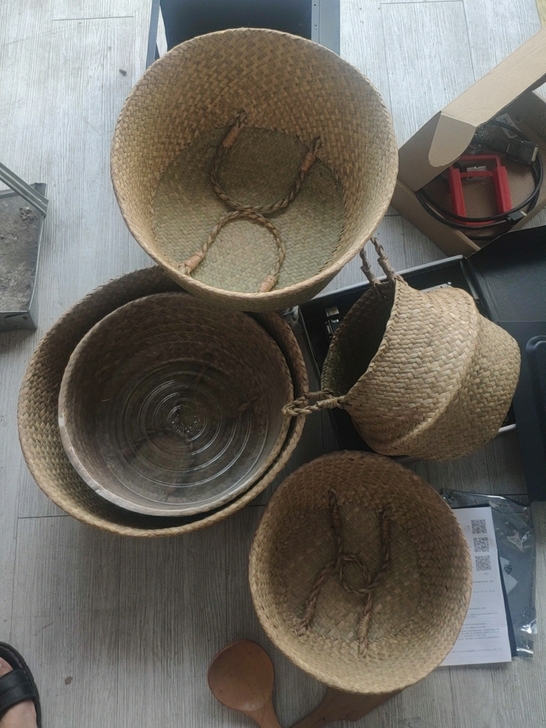 花篮五个编织篮崭新的要的90拿走