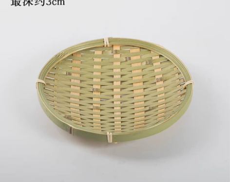 手工竹编制品竹筛竹篮子收纳筐水果篮子点心托...