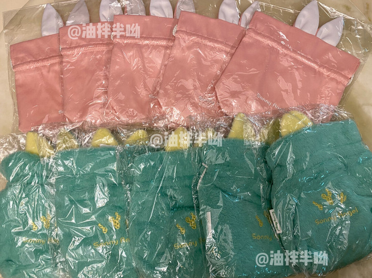 sonny angel兔耳束口袋毛绒包收纳...