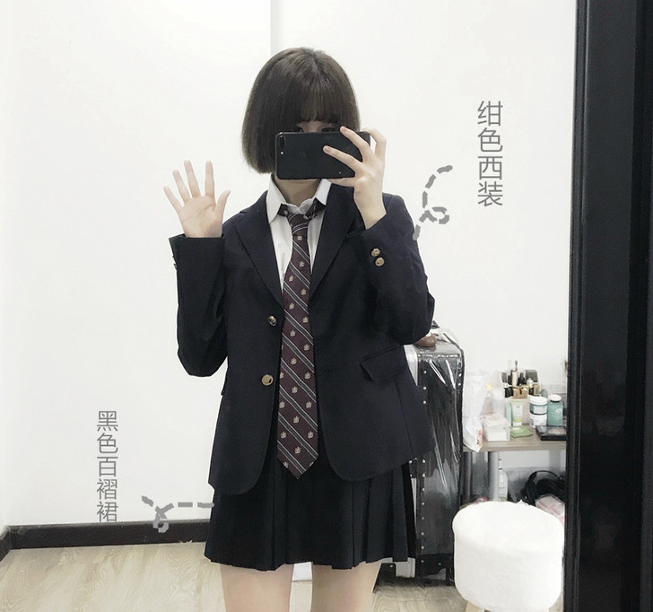 西式制服套装小西装外套领带衬衫裙jk制服水...