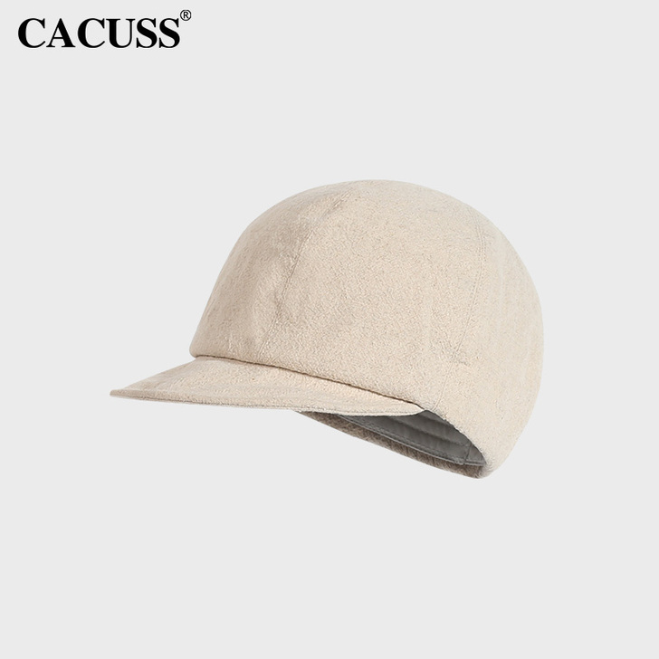 CACUSS帽子女平沿软顶棒球帽棉麻混纺时...